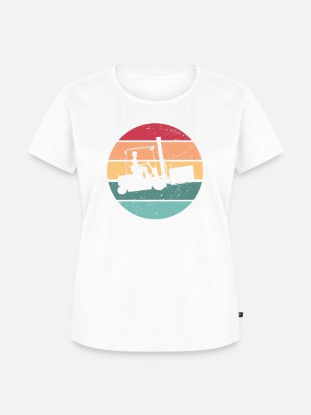 Gabelstaplerfahrer Retro Sun Gabelstaplerfahrer - Frauen Premium Bio T-Shirt - Weiß