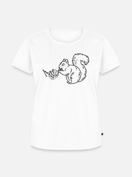 Squirrel Bagpipe Player Squirrel Bagpiper - Frauen Premium Bio T-Shirt - Weiß