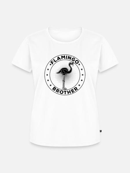 Flamingo Brother - Frauen Premium Bio T-Shirt - Weiß