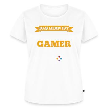 DAS LEBEN IST HART GAMER SIND HÄRTER - Frauen Premium Bio T-Shirt - Weiß - Vorne - AI Model Female 172 dark (172cm)