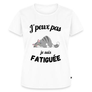 T-shirt j'peux pas je suis fatiguée cadeau - T-shirt Premium bio Femme - blanc - Devant - AI Model Female 172 dark (172cm)