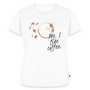 kaffe kaffe - Premium økologisk T-skjorte for kvinner - hvit - Foran - AI Model Female 172 dark (172cm)