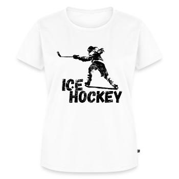 hockey sur glace hockey sur glace - T-shirt Premium bio Femme - blanc - Devant - AI Model Female 172 dark (172cm)