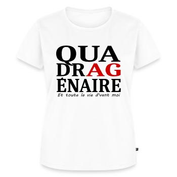 Humour / anniversaire / Quadragénaire - T-shirt Premium bio Femme - blanc - Devant - AI Model Female 172 dark (172cm)