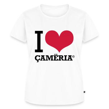 I LOVE CAMERIA - Frauen Premium Bio T-Shirt - Weiß - Vorne - AI Model Female 172 dark (172cm)