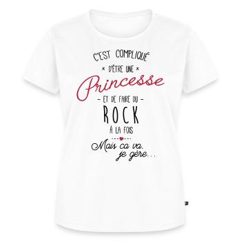 princesse et Rock - T-shirt Premium bio Femme - blanc - Devant - AI Model Female 172 dark (172cm)