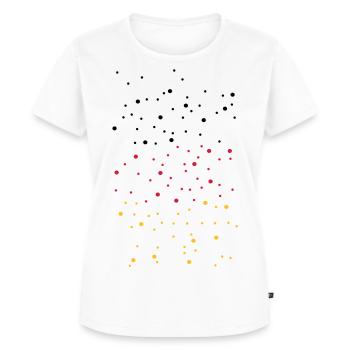 Fanshirt Deutschland in schwarz rot gold - Frauen Premium Bio T-Shirt - Weiß - Vorne - AI Model Female 172 dark (172cm)