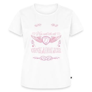 77. Geburtstag - Bitte kein Neid – 77 Jahre Frauen - Frauen Premium Bio T-Shirt - Weiß - Vorne - AI Model Female 172 dark (172cm)