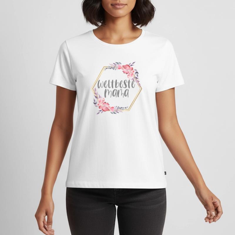 Weltbeste Mama Muttertag Mutter Boho Geschenk Frauen Premium Bio T-Shirt