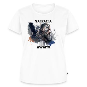 Walhalla wartet auf Sie - Frauen Premium Bio T-Shirt - Weiß - Vorne - AI Model Female 172 dark (172cm)