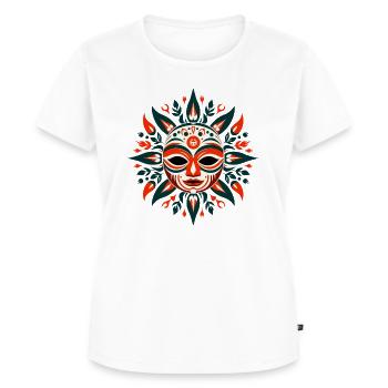 Masque natif - T-shirt Premium bio Femme - blanc - Devant - AI Model Female 172 dark (172cm)