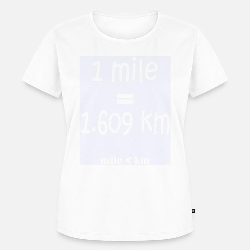 Was ist länger eine Meile oder ein Kilometer - Frauen Premium Bio T-Shirt - Weiß