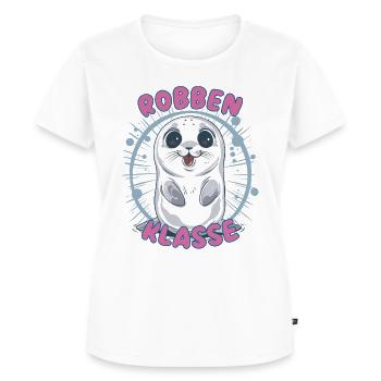 Süßes Robbenklasse Grundschule Klassentier Robbe - Frauen Premium Bio T-Shirt - Weiß - Vorne - AI Model Female 172 dark (172cm)
