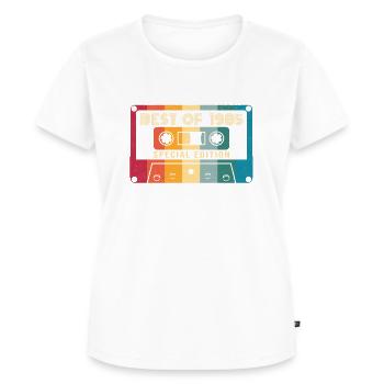 37 Geburtstag Best Of 1985 Kassette Retro Vintage - Frauen Premium Bio T-Shirt - Weiß - Vorne - AI Model Female 172 dark (172cm)