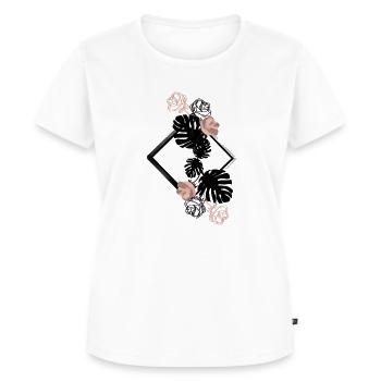 Roses flowers pink - Women's Premium Organic T-shirt - white - Front - AI Model Female 172 dark (172cm)