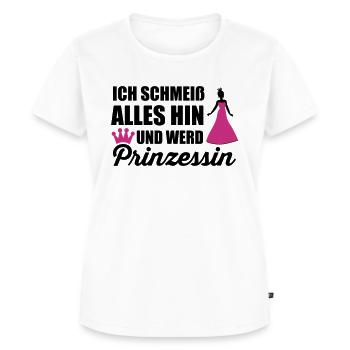 Ich schmeiß alles hin und werd Prinzessin - Frauen Premium Bio T-Shirt - Weiß - Vorne - AI Model Female 172 dark (172cm)