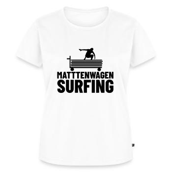 Mattenwagen - Frauen Premium Bio T-Shirt - Weiß - Vorne - AI Model Female 172 dark (172cm)