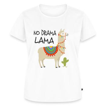 Drama Lama 1 - Frauen Premium Bio T-Shirt - Weiß - Vorne - AI Model Female 172 dark (172cm)