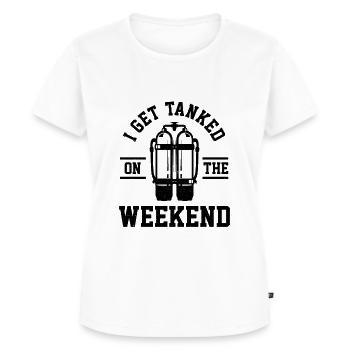 I Get Tanked On The Weekends Scuba Diver Diving Sn - Frauen Premium Bio T-Shirt - Weiß - Vorne - AI Model Female 172 dark (172cm)