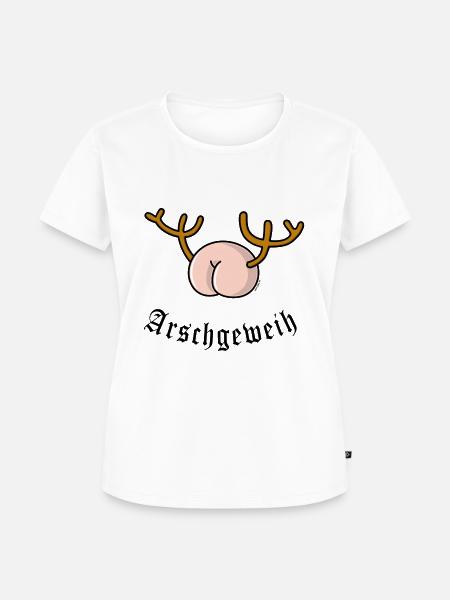 Arschgeweih - Frauen Premium Bio T-Shirt - Weiß