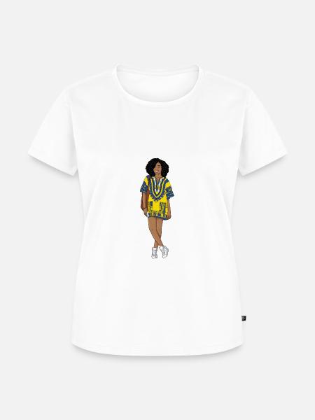 Mode schwarz afro Frau - Frauen Premium Bio T-Shirt - Weiß