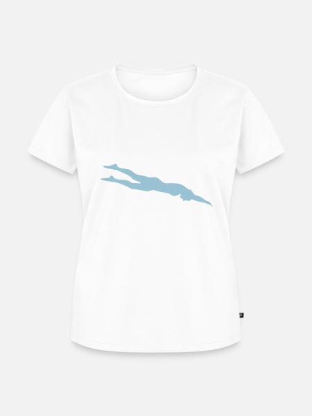 Schwimmerin, Schwimmen - Frauen Premium Bio T-Shirt - Weiß