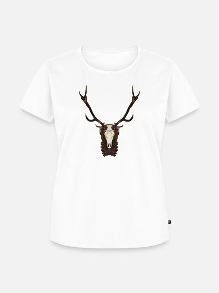 Geweih Hirsh - Frauen Premium Bio T-Shirt - Weiß