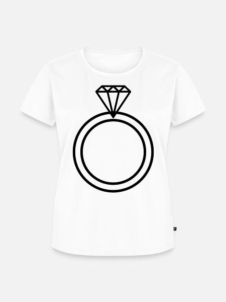 Diamantring Heiratsantrag Verloben - Frauen Premium Bio T-Shirt - Weiß