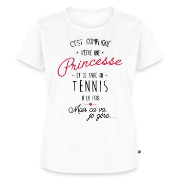 princesse et Tennis - T-shirt Premium bio Femme - blanc - Devant - AI Model Female 172 dark (172cm)
