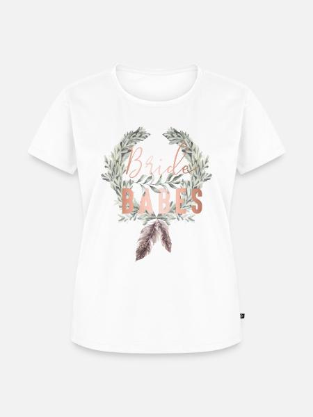 Boho Bride Babes Lorbeerkranz - Frauen Premium Bio T-Shirt - Weiß