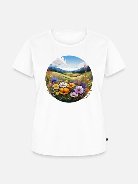 Blumenwiese - Frauen Premium Bio T-Shirt - Weiß
