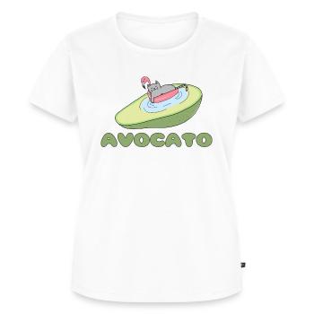 Avocato Cat Katze - Frauen Premium Bio T-Shirt - Weiß - Vorne - AI Model Female 172 dark (172cm)