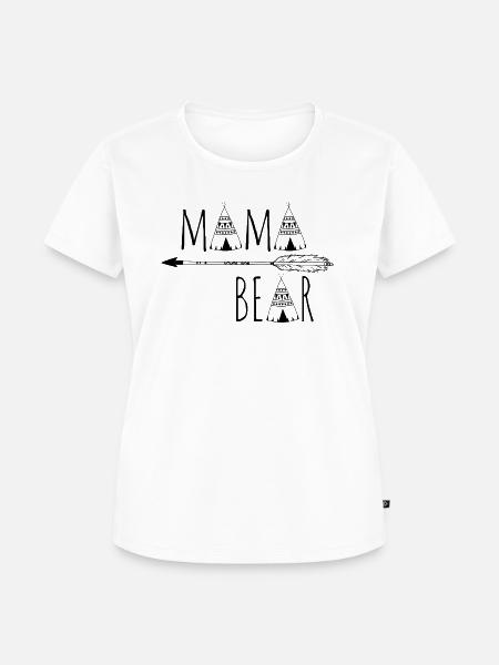 Mama Bär - ethno - Frauen Premium Bio T-Shirt - Weiß