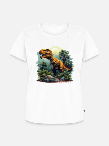 T-Rex - Frauen Premium Bio T-Shirt - Weiß