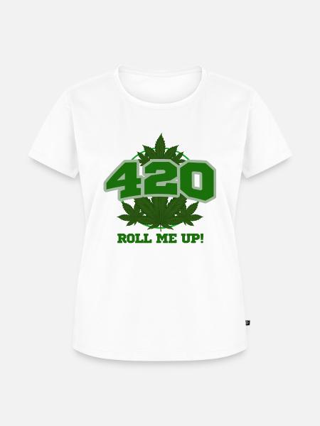 420 roll me up - Frauen Premium Bio T-Shirt - Weiß
