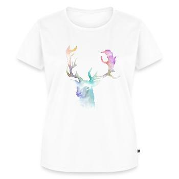 Hirsch - Frauen Premium Bio T-Shirt - Weiß - Vorne - AI Model Female 172 dark (172cm)