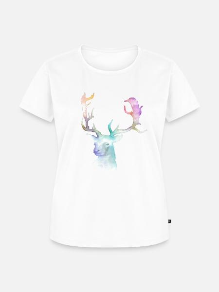 Hirsch - Frauen Premium Bio T-Shirt - Weiß