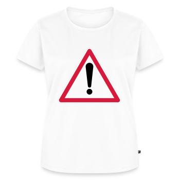 Warning! - Women's Premium Organic T-shirt - white - Front - AI Model Female 172 dark (172cm)