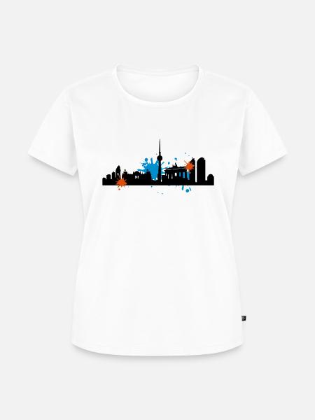 Skyline_Berlin_dirty - Frauen Premium Bio T-Shirt - Weiß