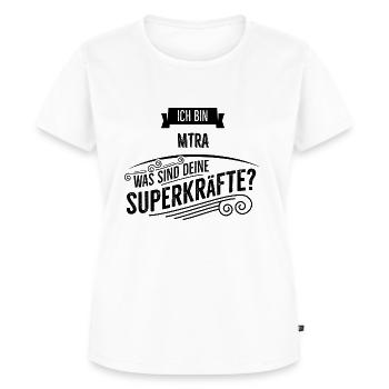 MTRA - Frauen Premium Bio T-Shirt - Weiß - Vorne - AI Model Female 172 dark (172cm)