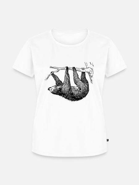 Faultier - Frauen Premium Bio T-Shirt - Weiß