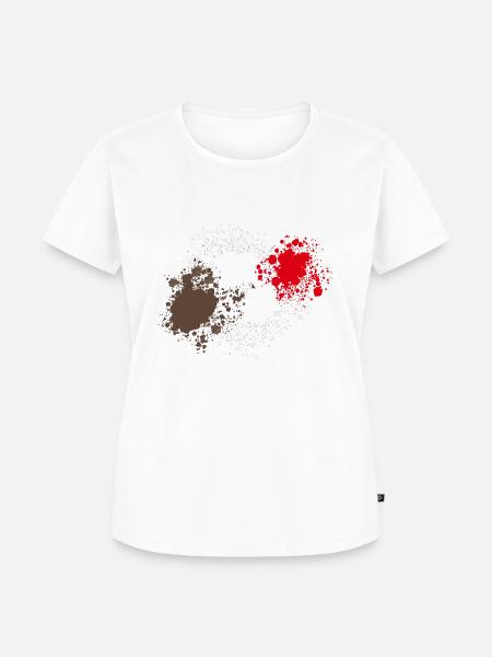 Braun-Weiß-Rot - Frauen Premium Bio T-Shirt - Weiß