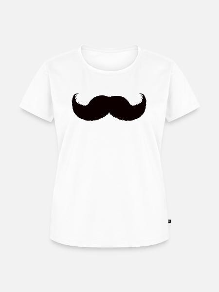 Schnurrbart - Frauen Premium Bio T-Shirt - Weiß