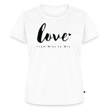 Braut Design from Miss to Mrs by Constant Love® - Frauen Premium Bio T-Shirt - Weiß - Vorne - AI Model Female 172 dark (172cm)