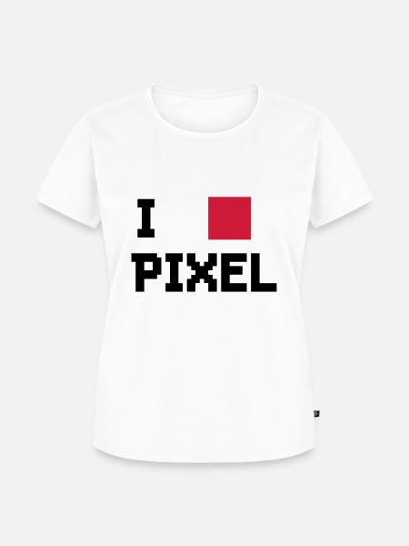 I LOVE PIXELS - Frauen Premium Bio T-Shirt - Weiß