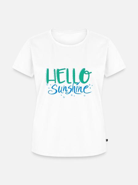 Hello Sunshine blue - Frauen Premium Bio T-Shirt - Weiß