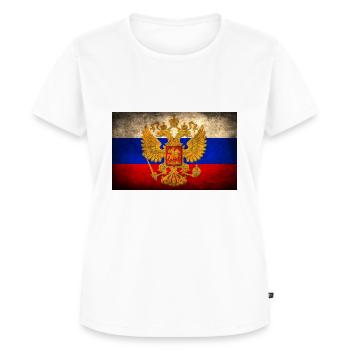 Russian flag - Women's Premium Organic T-shirt - white - Front - AI Model Female 172 dark (172cm)