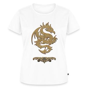 Wundervoller chinesischer Drache - Frauen Premium Bio T-Shirt - Weiß - Vorne - AI Model Female 172 dark (172cm)
