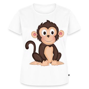 Singe - Singe mignon - design - T-shirt Premium bio Femme - blanc - Devant - AI Model Female 172 dark (172cm)