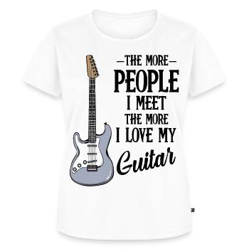Conception de la guitare bleue - T-shirt Premium bio Femme - blanc - Devant - AI Model Female 172 dark (172cm)